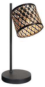 Mexlite Stolna lampa Sumba, crna, prirodni/crni bambus, E14, Crno, Dnevni boravak/blagovaonica, Metal