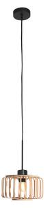 Steinhauer Sparkled Light viseća svjetiljka, crna/prirodni bambus, Ø 20 cm, prigušiva, Drvo, Dnevni boravak/blagovaonica, Bambus