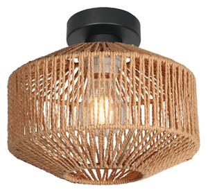 Anne Light Bloeba stropna svjetiljka, crna, smeđi kabel, Ø 23 cm, prigušiva, Crno, Dnevni boravak/blagovaonica, Metal