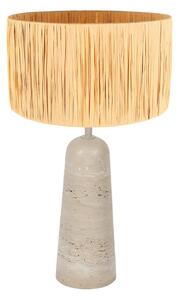 Anne Light Stolna lampa Travino, visina 49 cm, travertin, morska trava, E27, Bež, Dnevni boravak/blagovaonica, Mramor