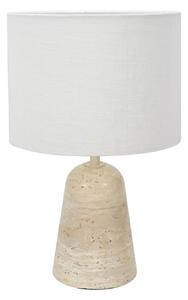 Anne Light Stolna lampa Travino, visina 34 cm, travertin, lan, E27, Bež, Dnevni boravak/blagovaonica, Mramor