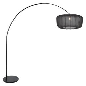 Steinhauer Zakrivljena podna lampa Sparkled Light, crna/crni najlon, 240 cm, Crno, Dnevni boravak/blagovaonica, Metal