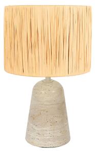 Anne Light Stolna lampa Travino, visina 34 cm, travertin, morska trava, E27, Bež, Dnevni boravak/blagovaonica, Mramor