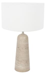 Anne Light Stolna lampa Travino, visina 49 cm, travertin, lan, E27, Bež, Dnevni boravak/blagovaonica, Mramor