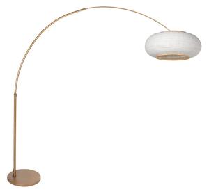 Steinhauer Zakrivljena podna lampa Sparkled Light, bronca/sivi lan, 240 cm, Bronca / stari mesing, Dnevni boravak/blagovaonica, Metal