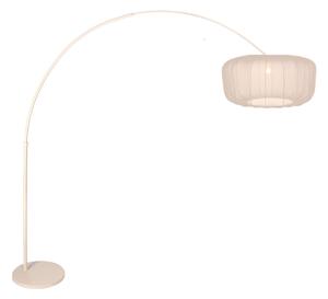 Steinhauer Zakrivljena podna lampa Sparkled Light, krem/krem najlon, 240 cm, Bež, Dnevni boravak/blagovaonica, Metal