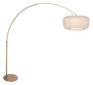 Steinhauer Zakrivljena podna lampa Sparkled Light, bronca/krem najlon, 240 cm, Bronca / stari mesing, Dnevni boravak/blagovaonica, Metal