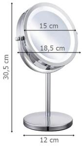 Kozmetické LED zrkadlo 15cm