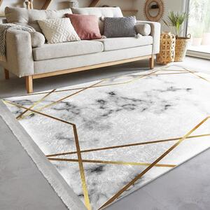 Tepih u bijelo-zlatnoj boji 80x150 cm - Mila Home