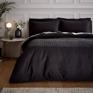 Crna posteljina za bračni krevet od pamučnog satena 200x200 cm - Bianca