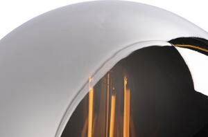 Art deco stolna svjetiljka crna s dimnim staklom - Pallon