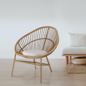 Fotelja s pletivom u bijelo-prirodnoj boji Ras - Tomasucci