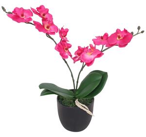 VidaXL Umjetna orhideja s posudom 30 cm crvena
