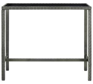 VidaXL Vrtni barski stol sivi 130 x 60 x 110 cm od poliratana i stakla