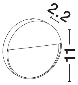 TOBY VANJSKA ZIDNA SVJETILJKA LED 3Watt 147Lm IP54 3000K BIJELA NL9030814