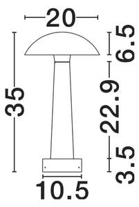 TURA VANJSKA STAJAĆA SVJETILJKA LED 7Watt 840Lm IP65 3000K BIJELA/CEMENT NL9540268