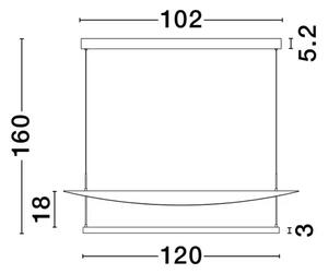 DIONA VISILICA LED/3000K/81W/5160Lm/CRNA&BIJELA NL9580677