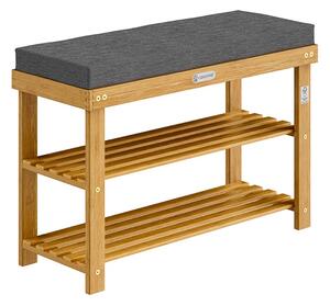 Casaria Stalak za cipele od akacije sa sjedalom 70 x 33 x 48 cm