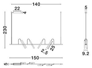 ELLI VISILICA LED /3000K/22W/1112Lm/ CHAMPAIGN ZLATNA & CRNA NL9580925