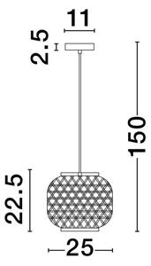 ASMA VISILICA E27/12W/RATAN I CRNA NL9001116