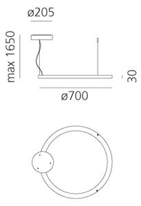 RIPPLE 70 VISILICA BIJELA 50W 3000K 3339lm AR2061010A