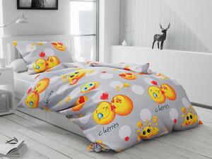 Posteljina Emoji siva Dimenzije posteljine: 70 x 90 cm | 140 x 200 cm