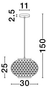 ASMA VISILICA E27/12W/RATAN I CRNA NL9001115