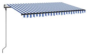 VidaXL Automatska tenda sa senzorom LED 400x300 cm plavo-bijela