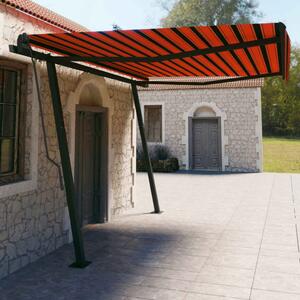VidaXL Automatska tenda sa stupovima 4,5 x 3 m narančasto-smeđa