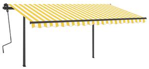 VidaXL Automatska tenda sa senzorom LED 4,5 x 3,5 m žuto-bijela