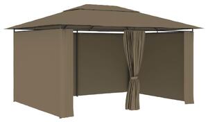 VidaXL Vrtni šator sa zavjesama 4 x 3 m smeđe-sivi 180 g/m²