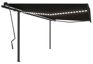 VidaXL Tenda na ručno uvlačenje s LED svjetlima 4,5 x 3,5 m antracit