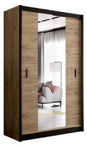 Ormar s ogledalom MIRO 150x215 cm hrast craft/crna