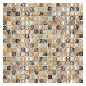 Mozaik pločica Quadrat Crystal Mix XIC 1053 (30,5 x 30,5 cm, Svijetlosmeđe boje, Sjaj)