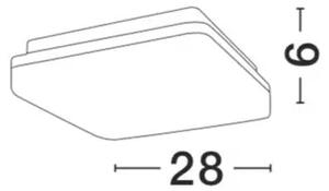 PLAFONJERA TOMMY LED 24W/3000K/1920lm/28x28x6cm/ IP54 ANTRACIT NL9521002
