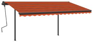 VidaXL Automatska tenda sa senzorom LED 5 x 3,5 m narančasto-smeđa