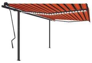 VidaXL Automatska tenda sa senzorom LED 4 x 3,5 m narančasto-smeđa