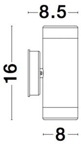 LIMBIO VANJSKA ZIDNA SVJETILJKA GU10 2x7W/IP54/CRNA NL9010622