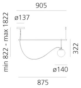 Nh S2 14 VISILICA CRNA/STARO ZLATO 5W 220-240V 378lm AR1274010A