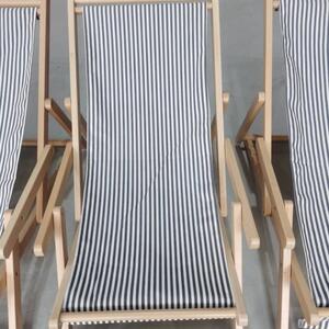 Ležaljka za plažu i vrt, drvo bukve, 3 boje - mornarsko plava i bijela