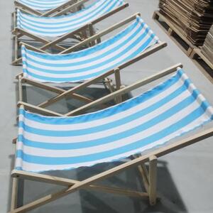 Ležaljka za plažu i vrt, drvena, 3 boje - nebesko plava i bijela