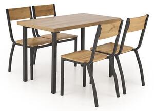 Blagovaonski set Miltony (natural + crna) (za 4 osobe)