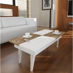 Stolić za kavu CASTRUM 30x90 cm bijela/smeđa