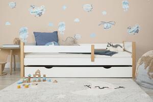 Ourbaby® Children's wooden bed with barrier - white 160x80 cm