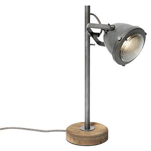 Industrijska stolna lampa čelik s drvetom 45 cm - Emado
