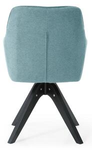 Blagovaonska stolica FLOWER-Svijetlo plava/crne noge