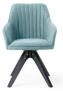 Blagovaonska stolica FLOWER-Svijetlo plava/crne noge