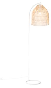 Seoska podna svjetiljka bijela s ratanom - Sam
