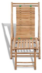 VidaXL Vrtna stolica s naslonom za noge bambus