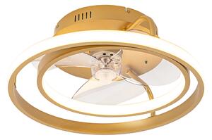 Stropni ventilator zlatni uklj. LED s daljinskim upravljačem - Kees